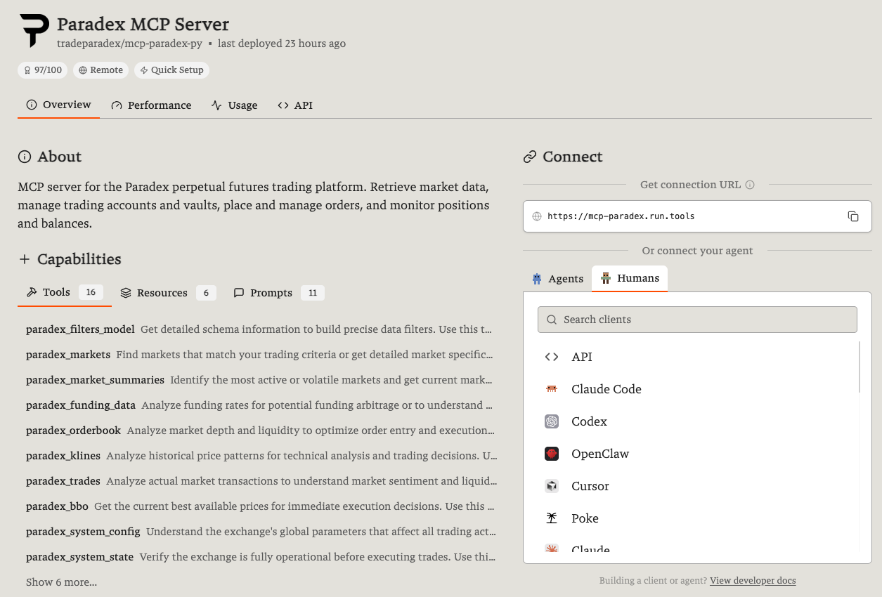 Paradex MCP Server on Smithery